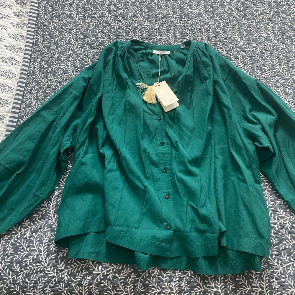 NWT Doen Jane Blouse in Dusty Teal